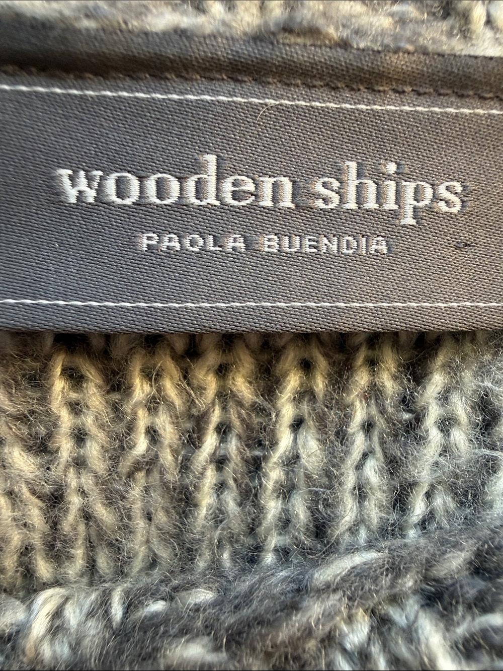 Wooden Ships Paola Buendia Cable Knit Sweater Mohair Wool Blend S/M - Picture 2 of 5